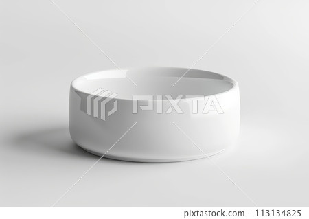 white ceramic bowl pet food for mockup . AI generative 113134825