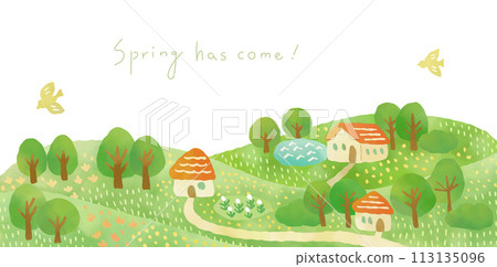 spring landscape frame 113135096