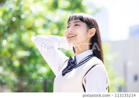 High school girl portrait 113135214