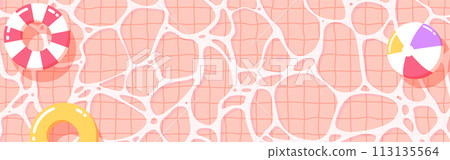 Background illustration_pool_sunset 113135564