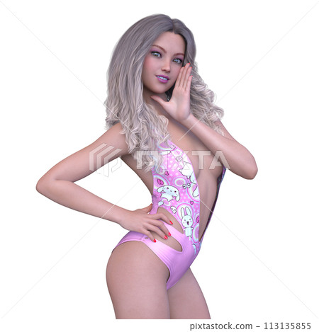 A woman in a bathing suit 113135855