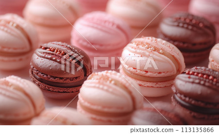 Close-up of multicolored macaroon 113135866