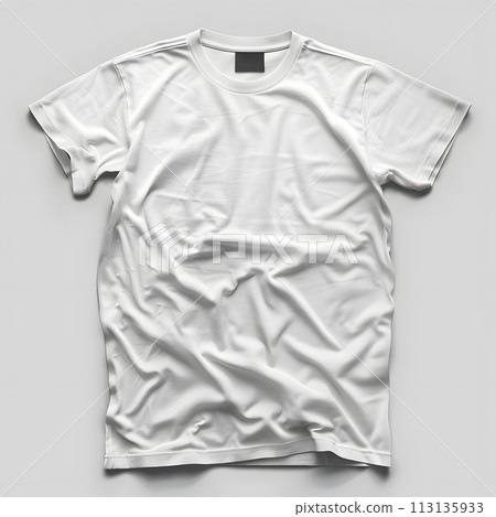 White Tshirt with black label, grey collar, and electric blue sleeve accents White Tshirt with black label, grey collar, and electric blue sleeve accents 113135933