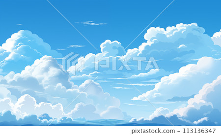 Blue sky and white clouds. 113136347