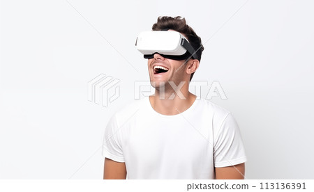 Man in VR glasses. 113136391