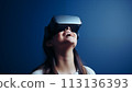 Woman in VR glasses. 113136393