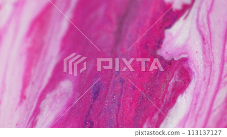 Paint spill. Glitter ink drip. Defocused magenta pink white color shiny shimmering particles bokeh light texture fluid wave cascade abstract art background. Paint spill. Glitter ink drip. Defocused magenta pink white color shiny shimmering particles bokeh light texture fluid wave cascade abstract art background. 113137127