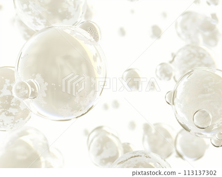 A close-up abstract view of colorful liquid bubbles, creating a mesmerizing pattern 113137302
