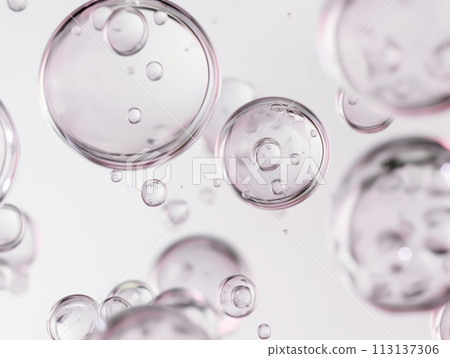A close-up abstract view of colorful liquid bubbles, creating a mesmerizing pattern 113137306