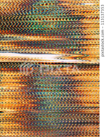 Glitch background. Digital distortion. Yellow green black color frequency noise vibration wave design art illustration abstract texture. Glitch background. Digital distortion. Yellow green black color frequency noise vibration wave design art illustration abstract texture. 113137353