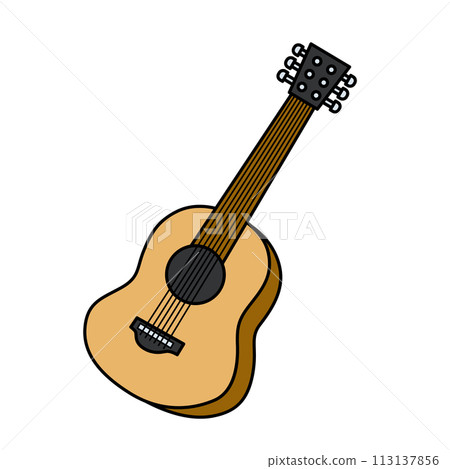 Simple and cute guitar illustration white background vector with main lines clip art Simple and cute guitar illustration white background vector with main lines clip art 113137856
