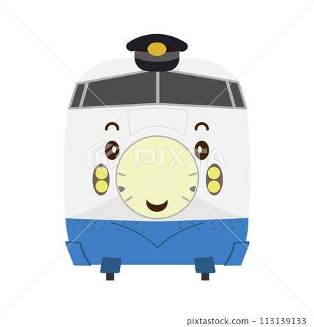 戴著司機帽的可愛笑臉0系列新幹線插圖 戴著司機帽的可愛笑臉0系列新幹線插圖 113139133