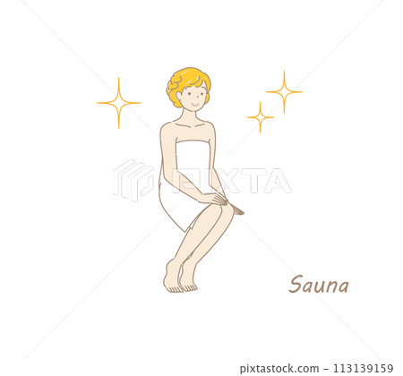 A cute sauna-loving woman who refreshes her body and mind in the sauna and shines brightly.Toto Sauna Girl 113139159