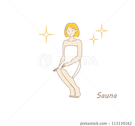 A cute sauna-loving woman who refreshes her body and mind in the sauna and shines brightly.Toto Sauna Girl 113139162