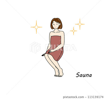 A cute sauna-loving woman who refreshes her body and mind in the sauna and shines brightly.Toto Sauna Girl 113139174