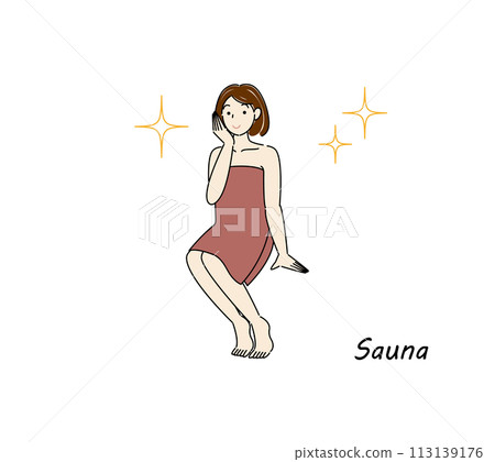 A cute sauna-loving woman who refreshes her body and mind in the sauna and shines brightly.Toto Sauna Girl 113139176