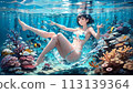 in the water, female, lady 113139364