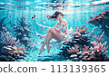 in the water, female, lady 113139365