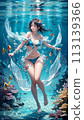 in the water, female, lady 113139366