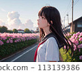 girl, high school student, high-school student 113139386