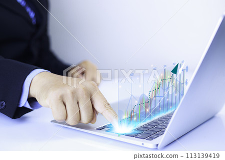 Business success concept . concept wealth stock investment..Business growth in the digital age.Digital transformation for next generation technology.concept technology is growing by leaps and bounds. 113139419