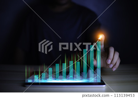 Business success concept . concept wealth stock investment..Business growth in the digital age.Digital transformation for next generation technology.concept technology is growing by leaps and bounds.. 113139453