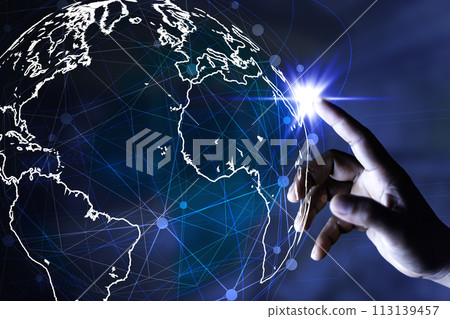 Information Technology Networks Internet Connecting Wireless Devices around the world. Information Technology is Essential to Businesses in the Digital world with and Icons Connected to each other. Information Technology Networks Internet Connecting Wireless Devices around the world. Information Technology is Essential to Businesses in the Digital world with and Icons Connected to each other. 113139457