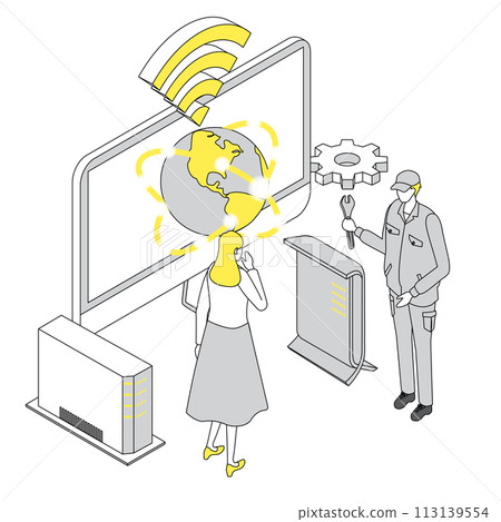 供應商協助建立網路連線的圖示 113139554