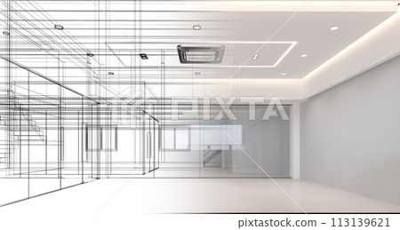 modern empty room  interior design, 3d rendering 113139621