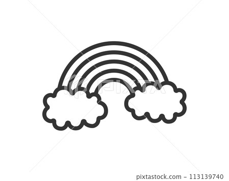 彩虹圖示插圖(畫線) 彩虹圖示插圖(畫線) 113139740