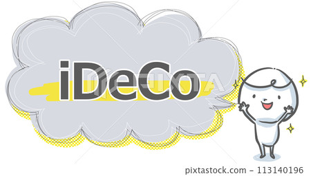 [iDeCo] Eye-catching white person with speech bubble 113140196