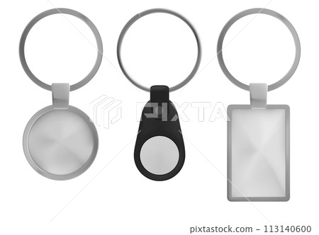 Silver blank key chair ring template vector design 113140600