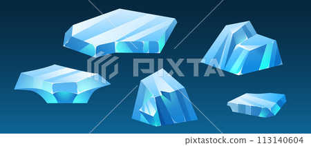 Ice floe blocks of different shape Ice floe blocks of different shape 113140604