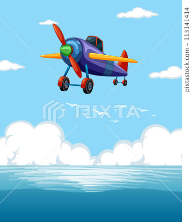 Colorful Plane Soaring in the Sky Colorful Plane Soaring in the Sky 113141414