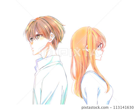 Angry man and woman back to back 113141630