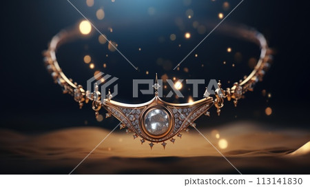 Jewel necklace, jouvillerie, neck ornament, costume jewelry , luxury luggage object, luxe gift . 113141830