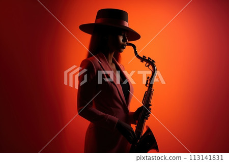 Jazz, musical art, African rhythms, Afro-American and Latino folklore, music culture, piano saxophone, Chicago music, nightlife, melody rhythm . 113141831