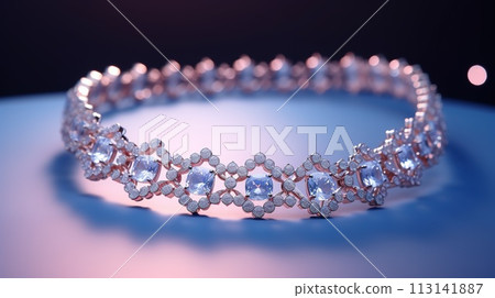 Jewel necklace, jouvillerie, neck ornament, costume jewelry , luxury luggage object, luxe gift . 113141887