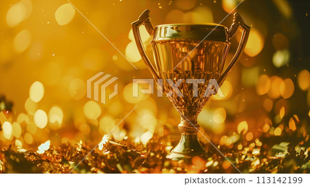 Champion golden trophy for success winner. Champion golden trophy for success winner. 113142199