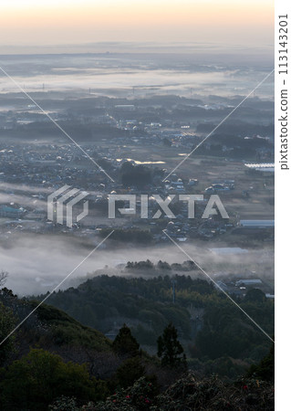 Morning sea of clouds at Atago Shrine, Kasama City, Ibaraki Prefecture 113143201