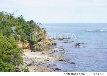 A tourist attraction in Iwaki City, Fukushima Prefecture. The sea seen from Misaki Shiomidai. 113143733