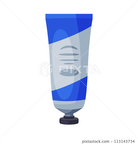 Medical Ointment or Cream in Plastic Tube, Medication Supplies, First Aid Kit Equipment Vector Illustration on White Background 113143734