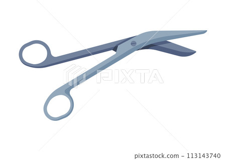 Surgical Scissors Medical Tool Vector Illustration on White Background 113143740