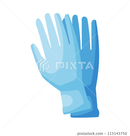 Medical Rubber Gloves, First Aid Kit Equipment Vector Illustration on White Background Medical Rubber Gloves, First Aid Kit Equipment Vector Illustration on White Background 113143750