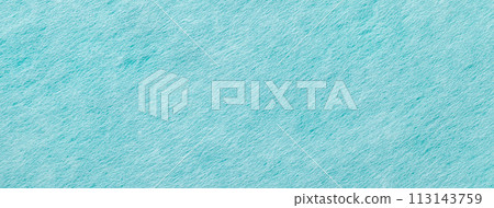 Texture of light blue and turquoise color background from felt textile, macro. Vintage cerulean fabric cloth 113143759