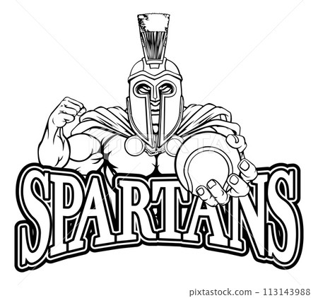 Spartan Trojan Tennis Sports Mascot 113143988