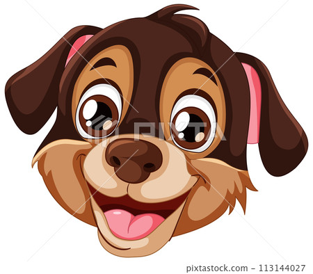 Cheerful Puppy Cartoon Illustration 113144027