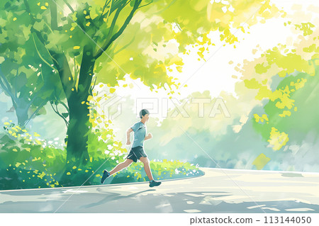 在公園跑步的人 在公園跑步的人 113144050