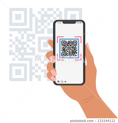 smartphone, vector, barcode 113144112