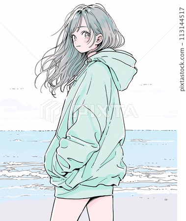 連帽衫風格的女人“AI生成圖像” 113144517